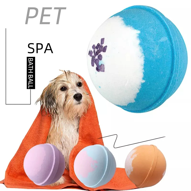 Custom Natural Vegan Shower Clean SPA Dog Bath Ball Bombs Gift Set Spinning Bubble Pet Bath Bombs